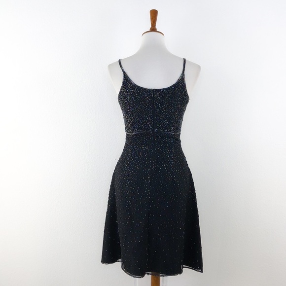Scala Black 100% Silk Beaded Sleeveless Dress - Picture 4 of 10